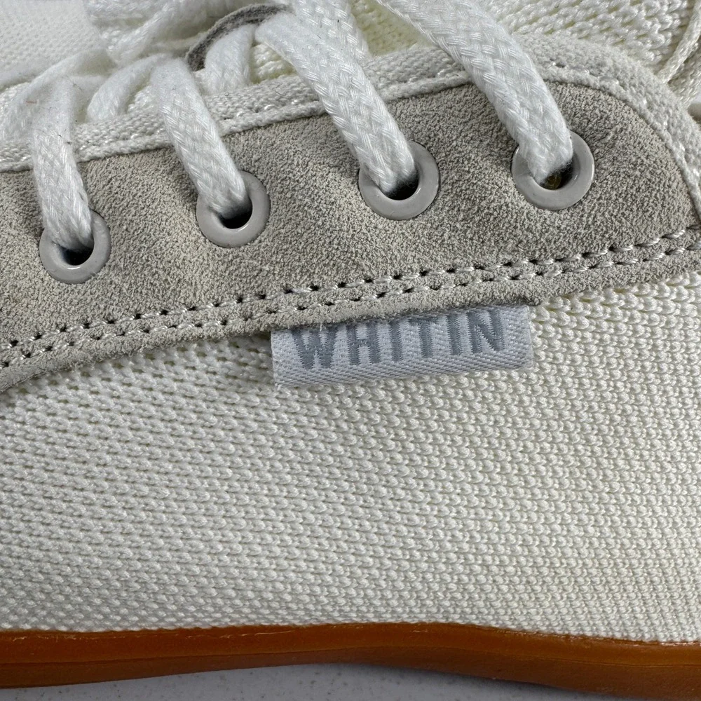 WHITIN Men's Minimalist Barefoot Shoes White Gum Sole Lace Up Casual 9